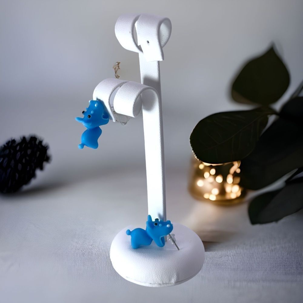 NWT Wool + Pepper Co. Animal Bite Clay Hypoallergenic Earrings - Hippo